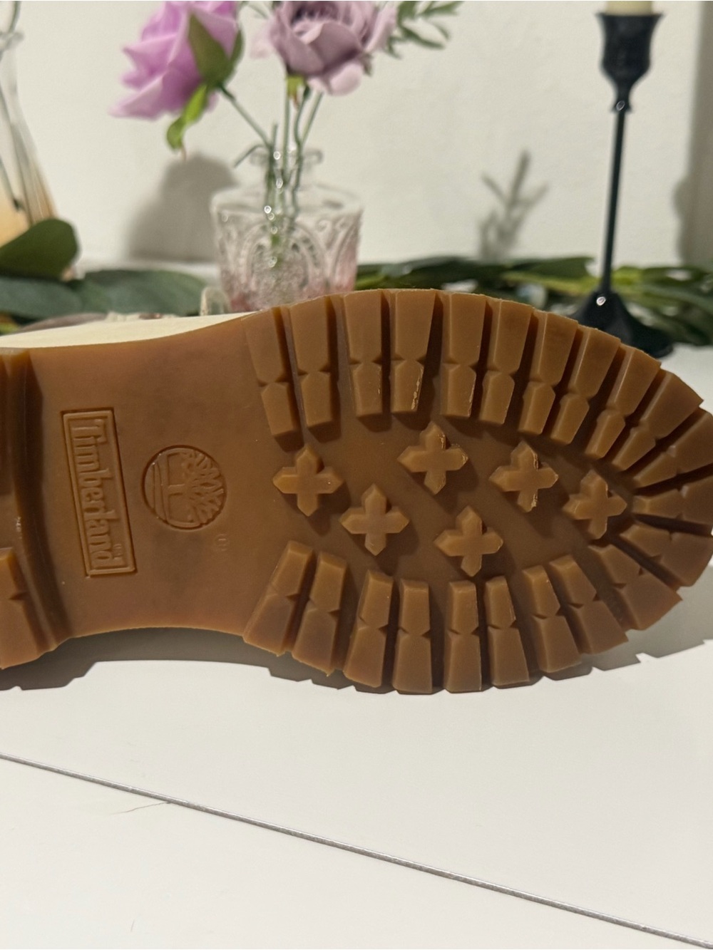 Timberland Women's Cream Lace-Up Boots with Rose Gold Accents - Picture 9 of 15